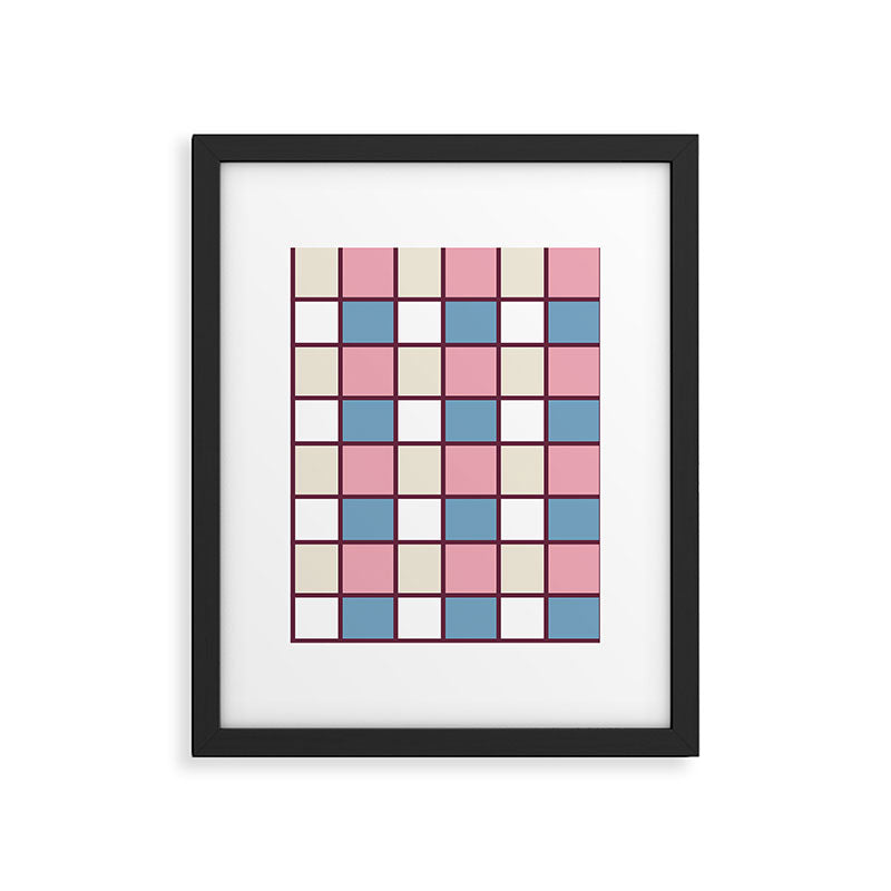 Soft Retro Grid Pattern Framed Art Print Gallery Image 6