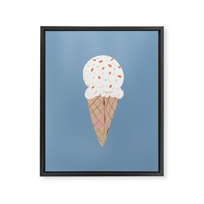Sprinkle Ice Cream Pattern Framed Canvas Print Gallery Image 1