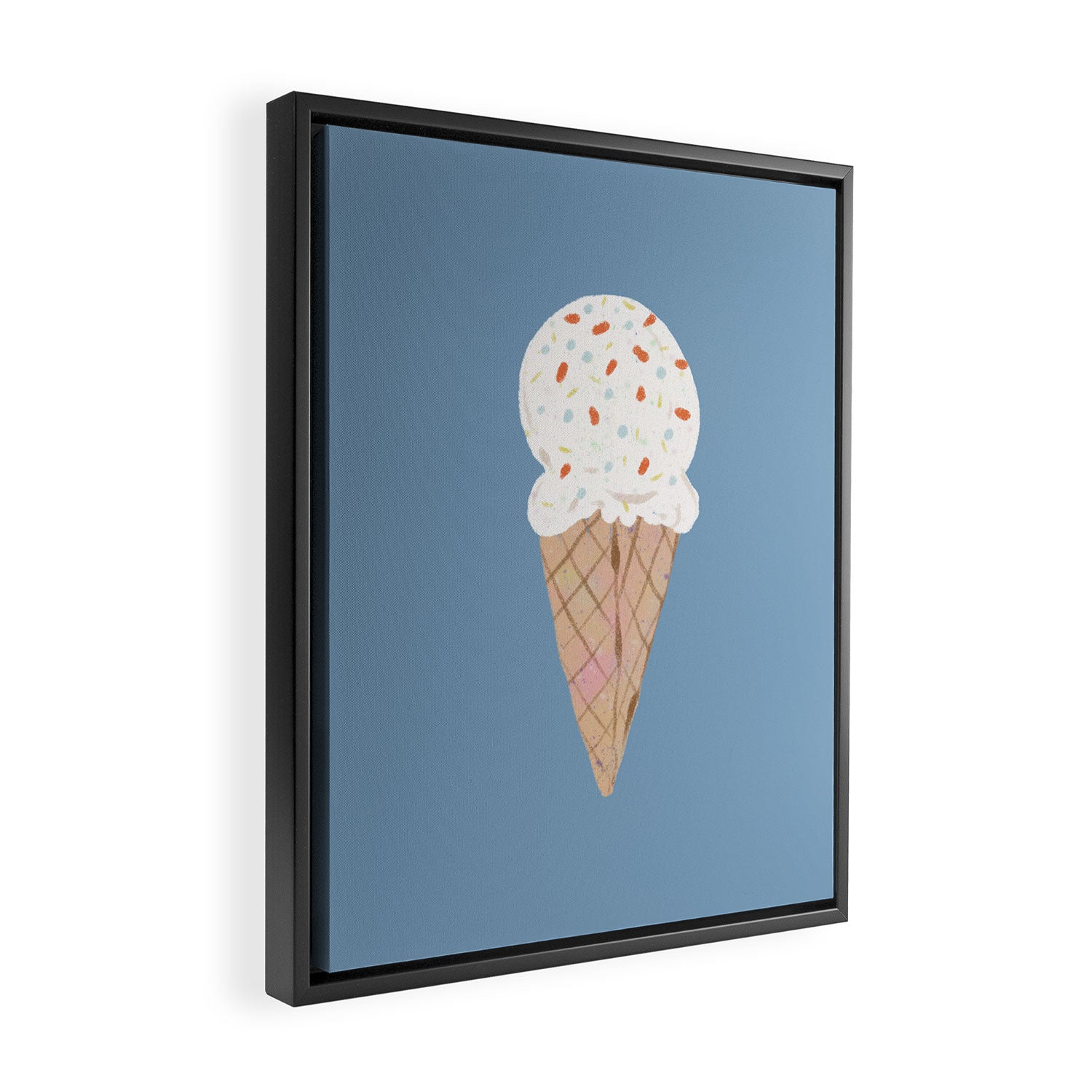 Sprinkle Ice Cream Pattern Framed Canvas Print Gallery Image 2