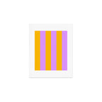 Sunny yellow and purple stripes Art Print Gallery Image 1