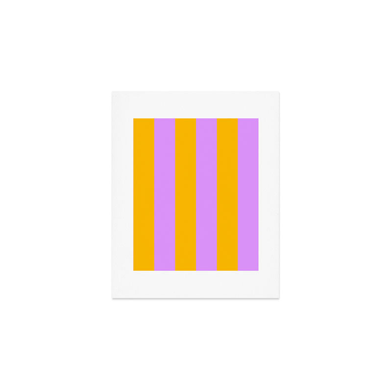 Sunny yellow and purple stripes Art Print Gallery Image 1
