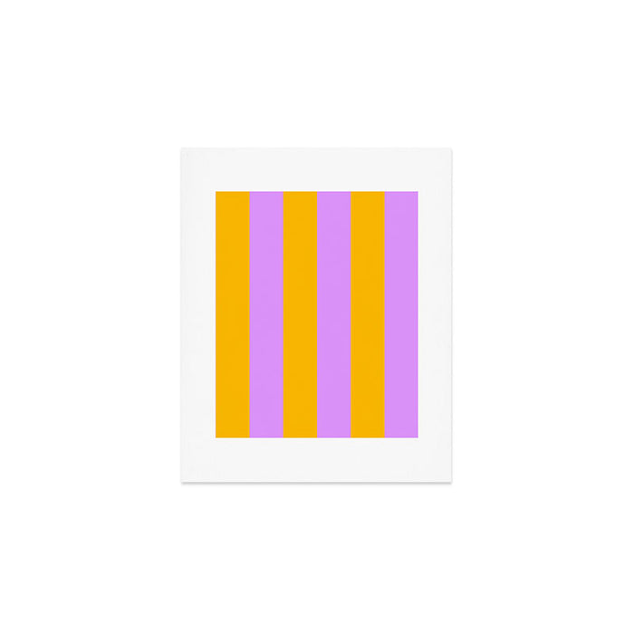 Sunny yellow and purple stripes Art Print Gallery Image 1
