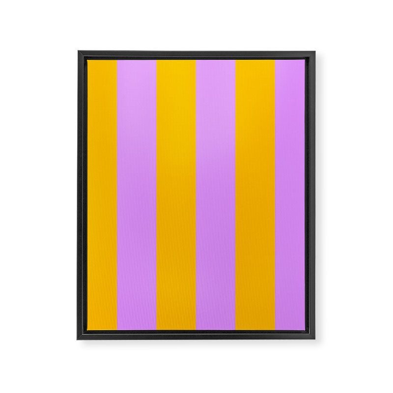 Sunny yellow and purple stripes Framed Canvas Print Gallery Image 8