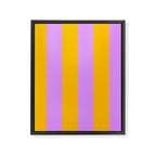 Sunny yellow and purple stripes Framed Canvas Print Gallery Image 8