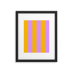 Sunny yellow and purple stripes Framed Art Print Gallery Image 6