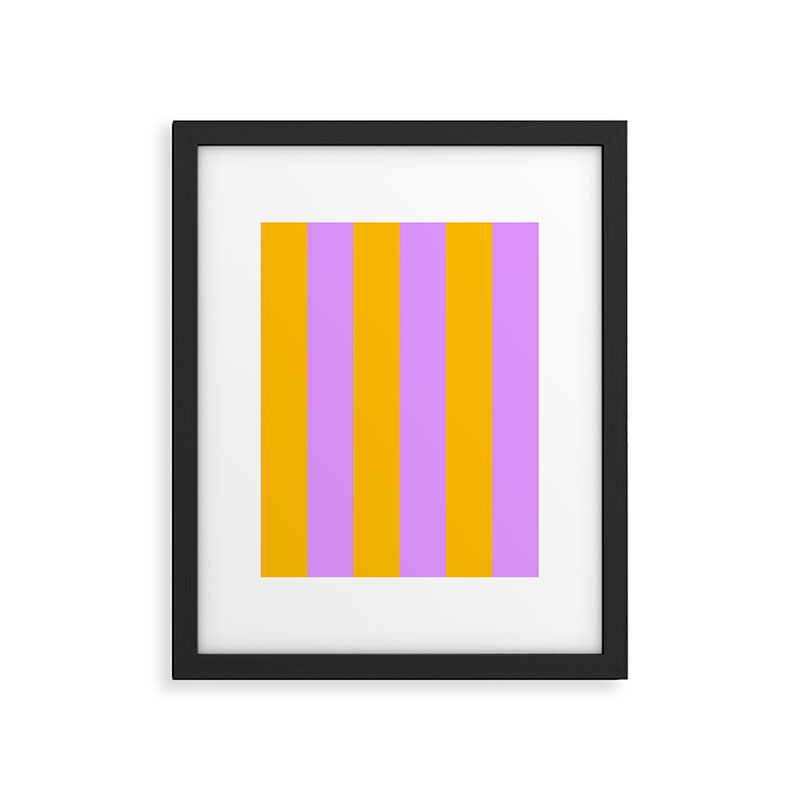Sunny yellow and purple stripes Framed Art Print Gallery Image 6