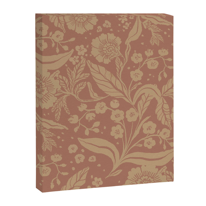 Terracotta and Golden Floral Pattern   Canvas Print Gallery Image 1