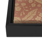 Terracotta and Golden Floral Pattern   Framed Canvas Print Gallery Image 3