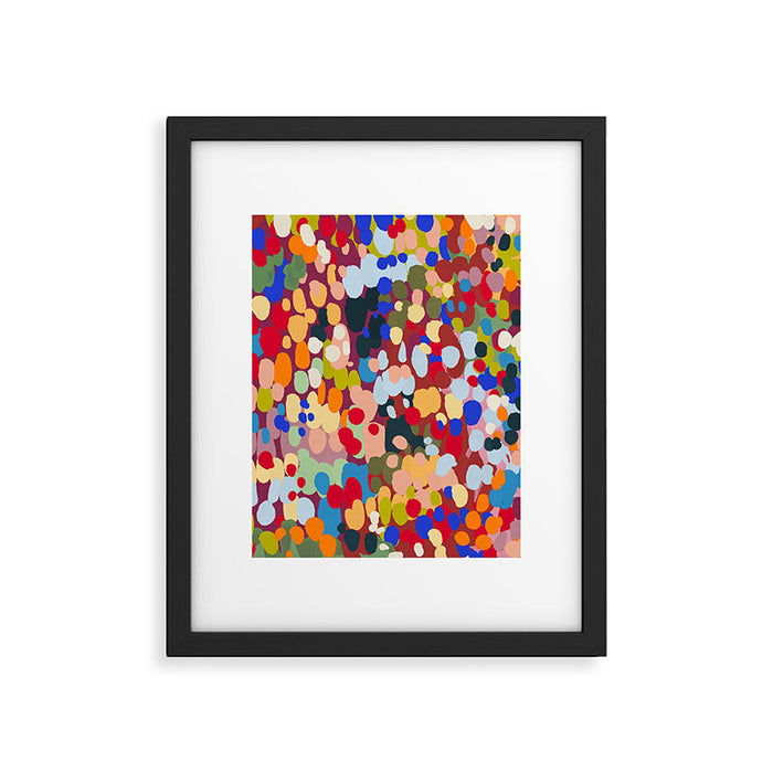 Vibrant Abstract Dots Art Print - Bold Multicolor Modern Design Framed Art Print Gallery Image 1