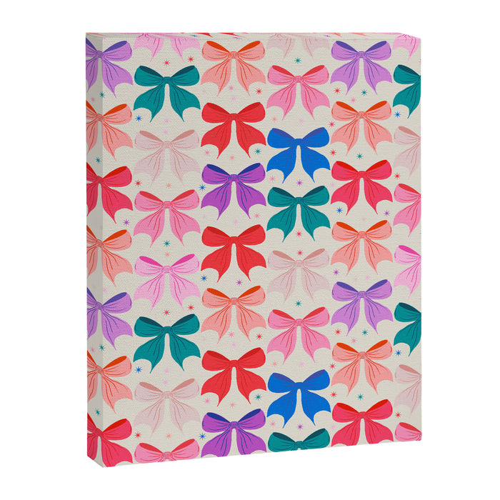 Vibrant Bow Pattern  A Playful and Colorful Design Canvas Print Gallery Image 1