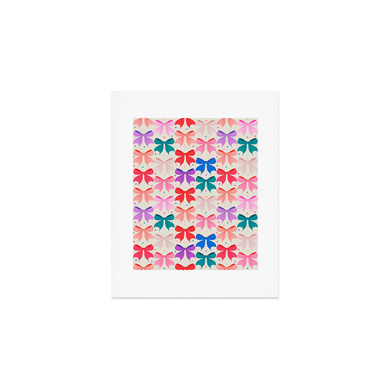 Vibrant Bow Pattern  A Playful and Colorful Design Art Print Gallery Image 1