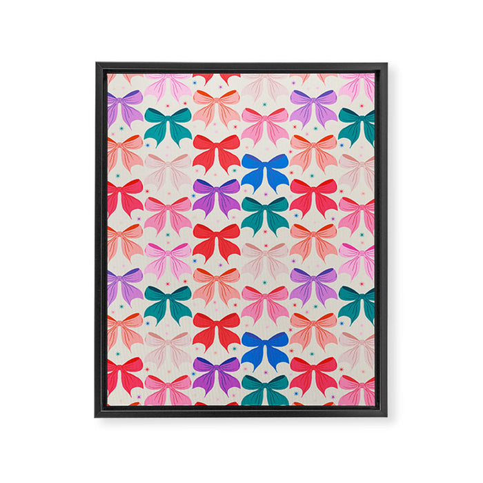 Vibrant Bow Pattern  A Playful and Colorful Design Framed Canvas Print Gallery Image 1