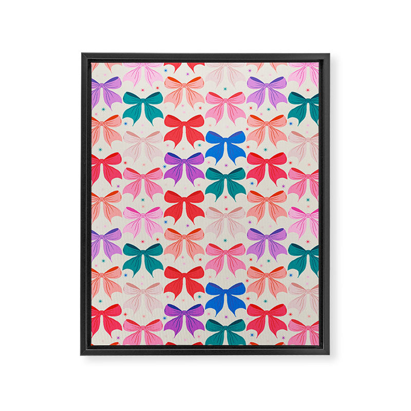 Vibrant Bow Pattern  A Playful and Colorful Design Framed Canvas Print Gallery Image 8