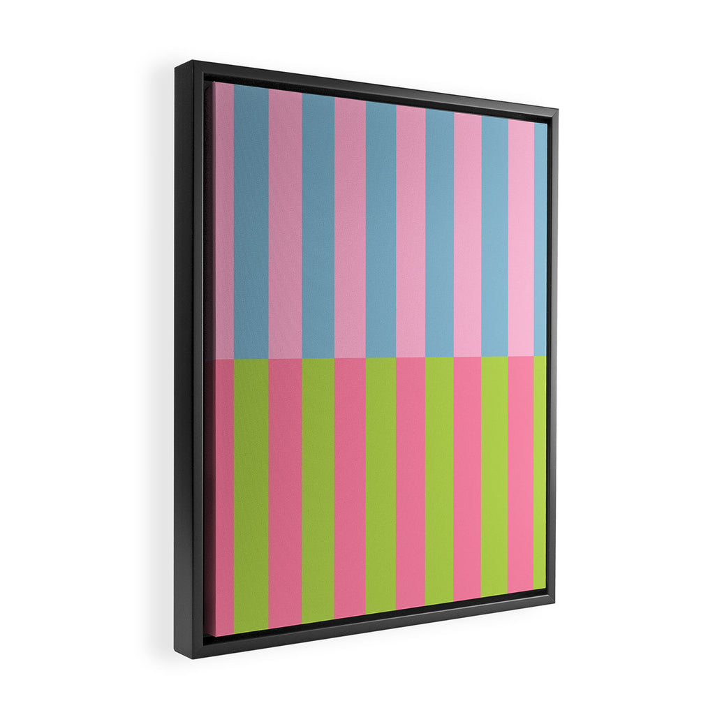 Vibrant color block pattern Framed Canvas Print Gallery Image 2