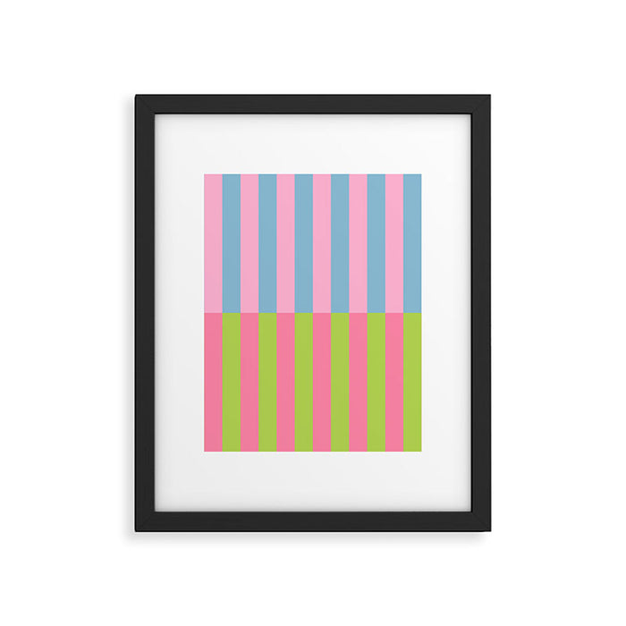 Vibrant color block pattern Framed Art Print Gallery Image 1