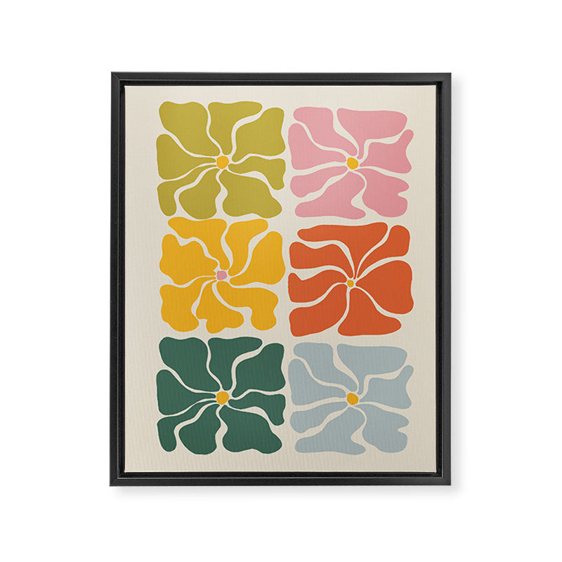 Vibrant Floral Quilt Pattern Framed Canvas Print Gallery Image 8