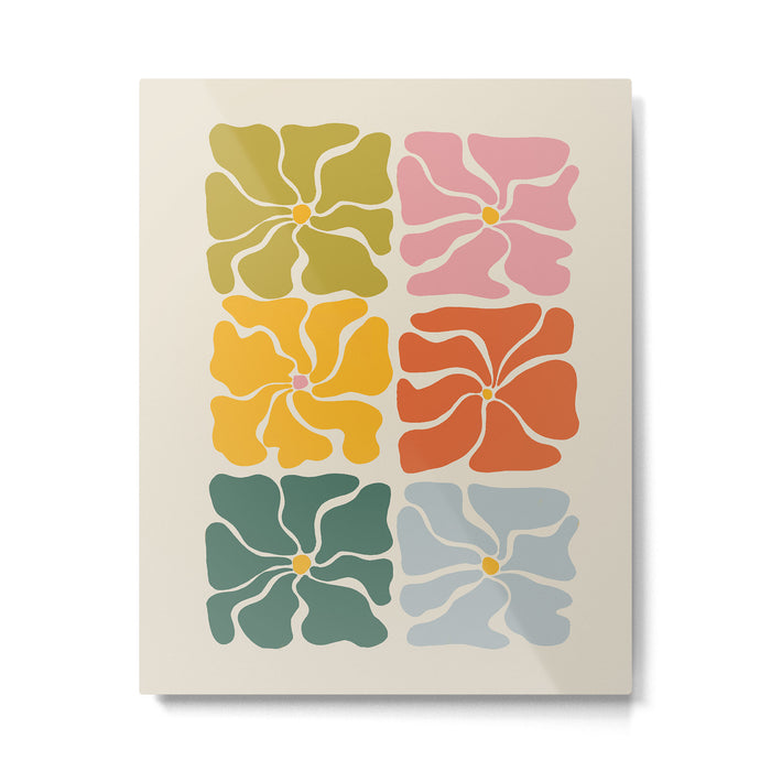 Vibrant Floral Quilt Pattern Metal Print Gallery Image 1
