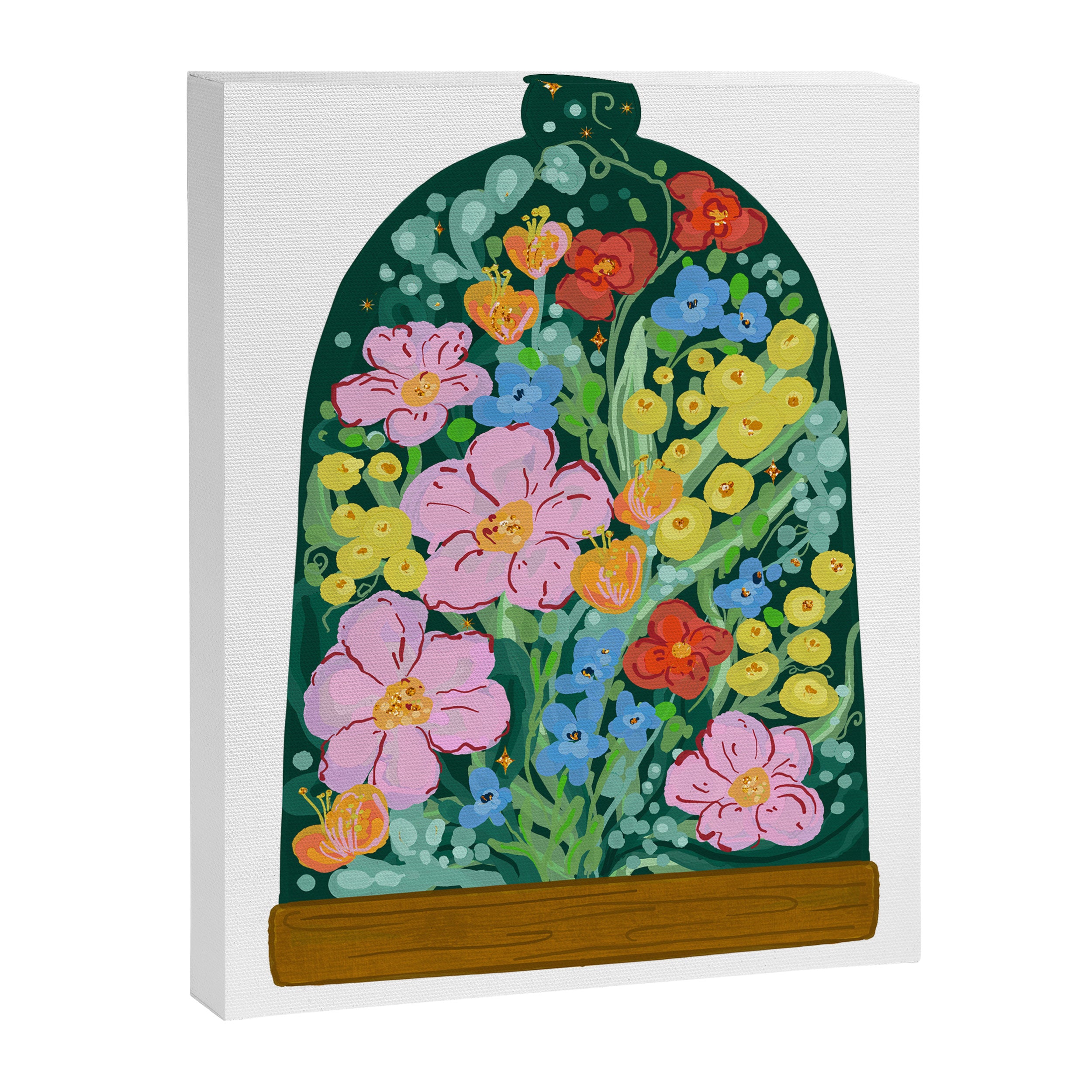Vibrant Floral Terrarium Illustration Canvas Print Gallery Image 6