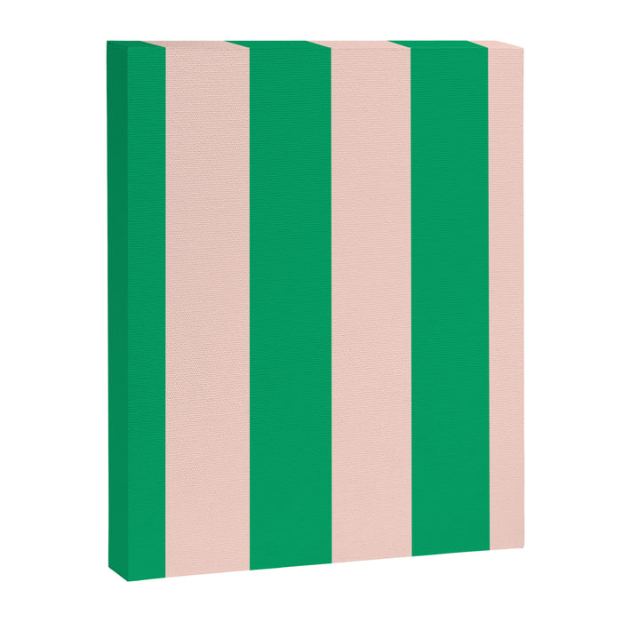 Vibrant green and beige stripes Canvas Print Gallery Image 1