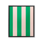 Vibrant green and beige stripes Framed Canvas Print Gallery Image 8