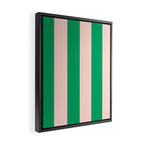 Vibrant green and beige stripes Framed Canvas Print Gallery Image 2