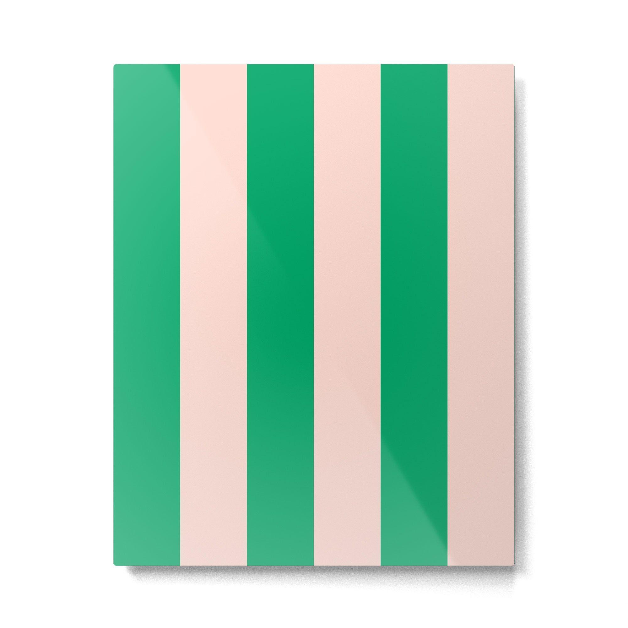 Vibrant green and beige stripes Metal Print Gallery Image 6