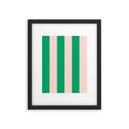 Vibrant green and beige stripes Framed Art Print Gallery Image 6