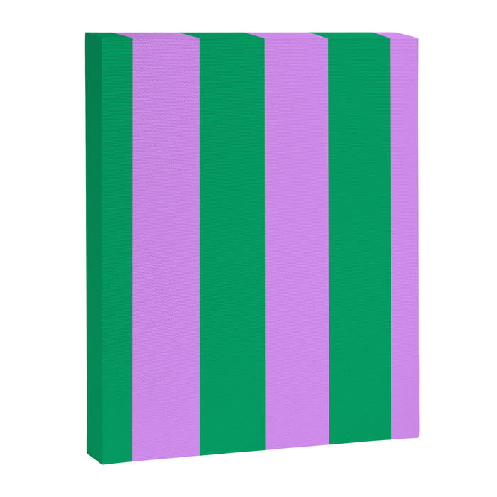 Vibrant green and purple stipes Canvas Print Gallery Image 1