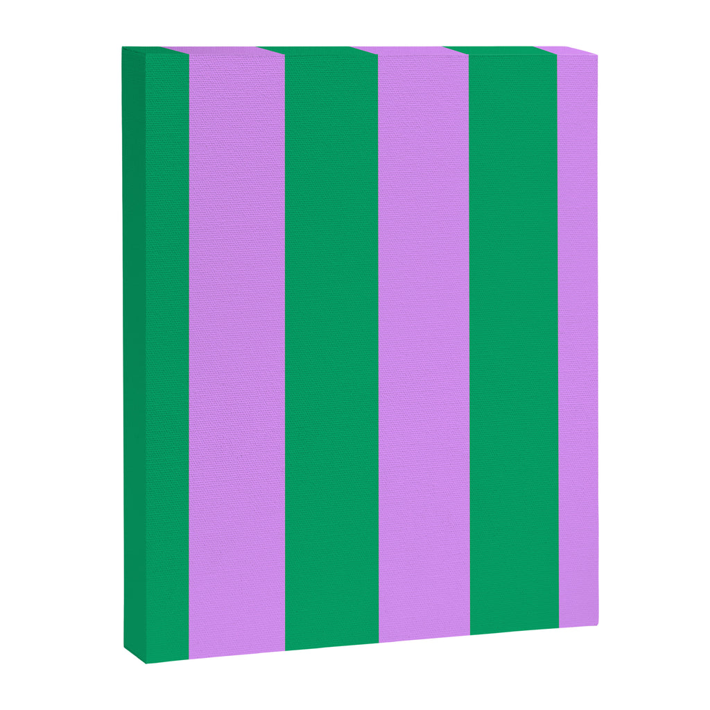 Vibrant green and purple stipes Canvas Print Gallery Image 8