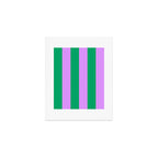 Vibrant green and purple stipes Art Print Gallery Image 1