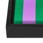 Vibrant green and purple stipes Framed Canvas Print Gallery Image 3