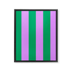 Vibrant green and purple stipes Framed Canvas Print Gallery Image 8
