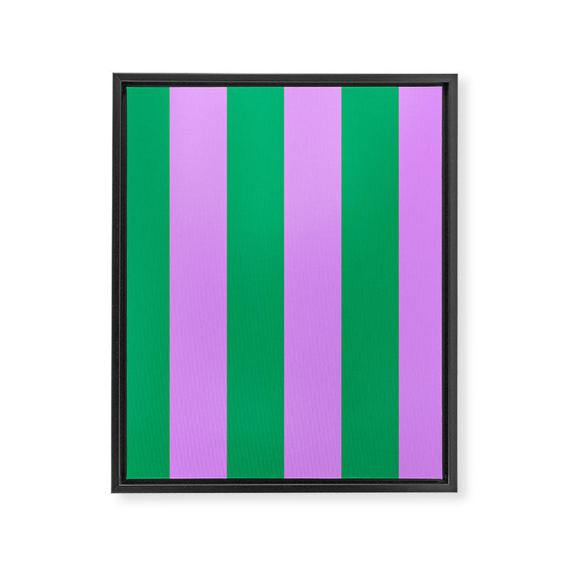 Vibrant green and purple stipes Framed Canvas Print Gallery Image 8