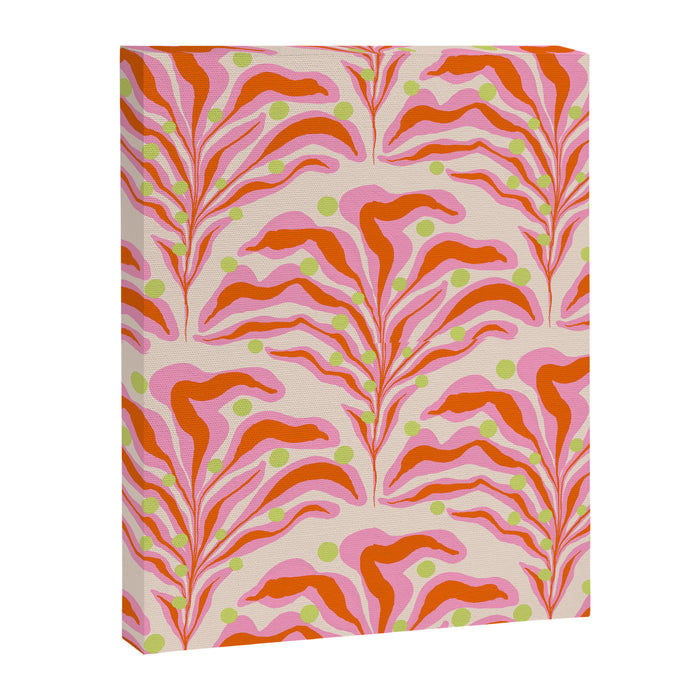 Vibrant Modern Botanical Pattern Whimsical Floral Abstract Canvas Print Gallery Image 1