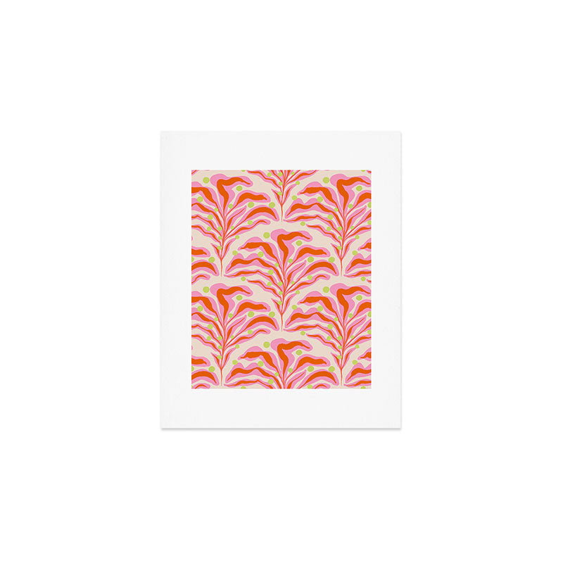 Vibrant Modern Botanical Pattern Whimsical Floral Abstract Art Print Gallery Image 1