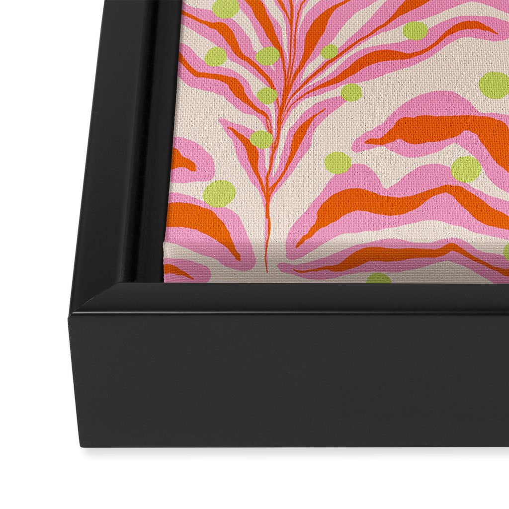 Vibrant Modern Botanical Pattern Whimsical Floral Abstract Framed Canvas Print Gallery Image 3