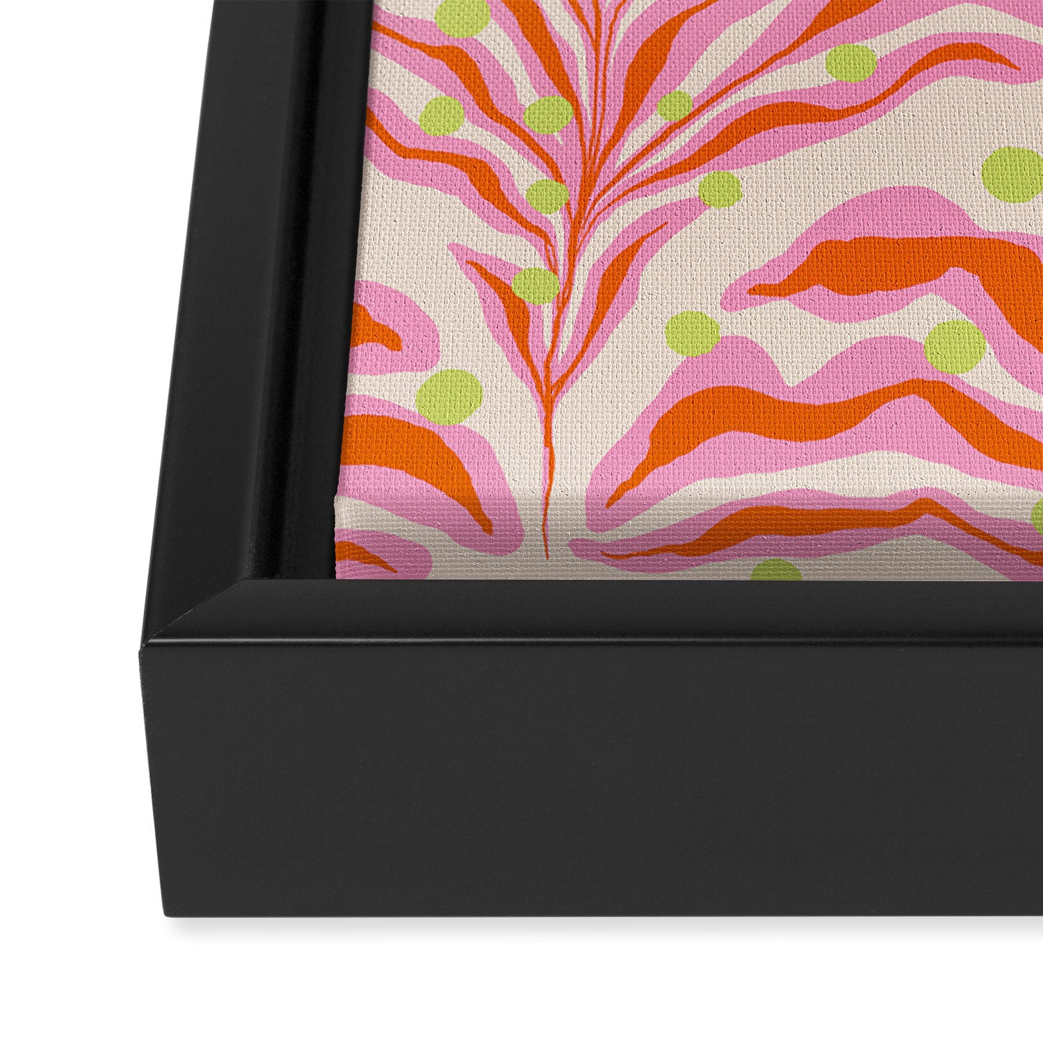Vibrant Modern Botanical Pattern Whimsical Floral Abstract Framed Canvas Print Gallery Image 3
