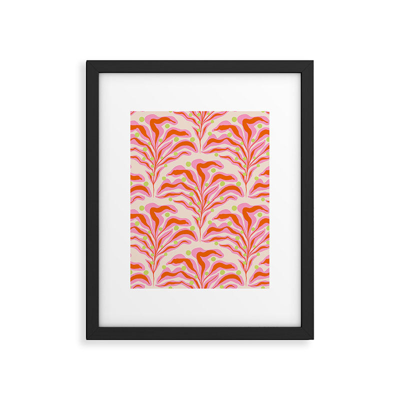 Vibrant Modern Botanical Pattern Whimsical Floral Abstract Framed Art Print Gallery Image 6