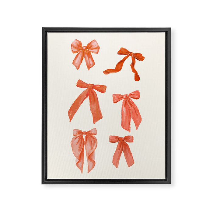 Vibrant Red Watercolor Bow  Framed Canvas Print Gallery Image 1