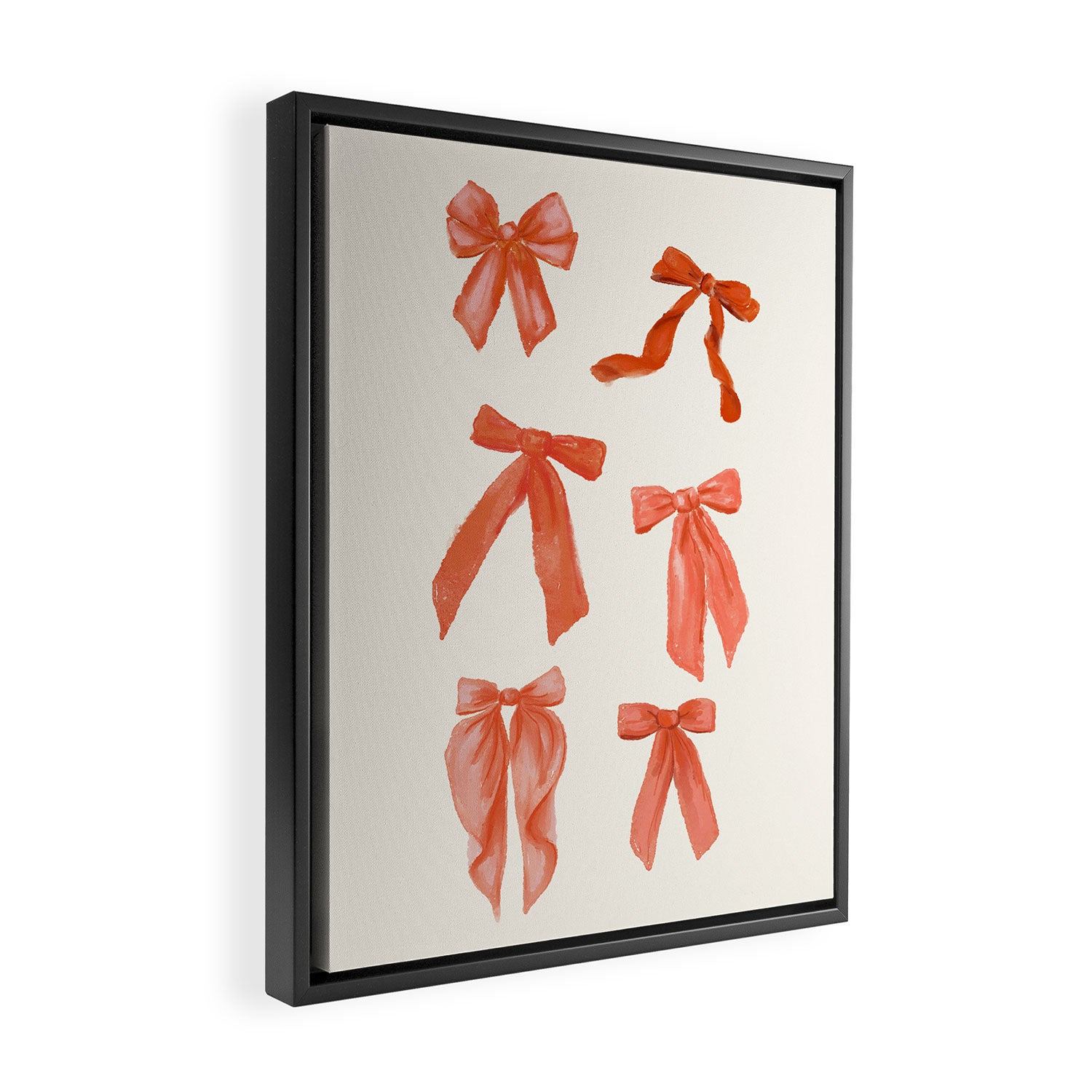 Vibrant Red Watercolor Bow  Framed Canvas Print Gallery Image 2
