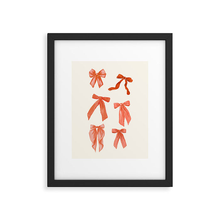 Vibrant Red Watercolor Bow  Framed Art Print Gallery Image 1