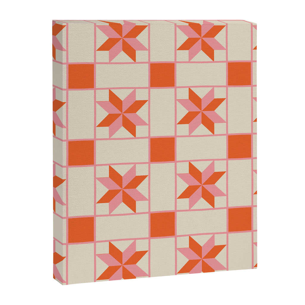 Vibrant Star Quilt Pattern Canvas Print Gallery Image 8