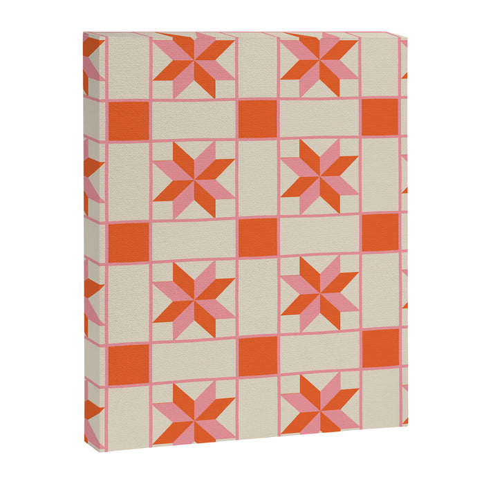 Vibrant Star Quilt Pattern Canvas Print Gallery Image 1