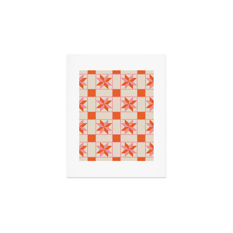 Vibrant Star Quilt Pattern Art Print Gallery Image 1