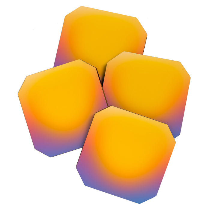 Vibrant yellow sunset Coaster Gallery Image 1