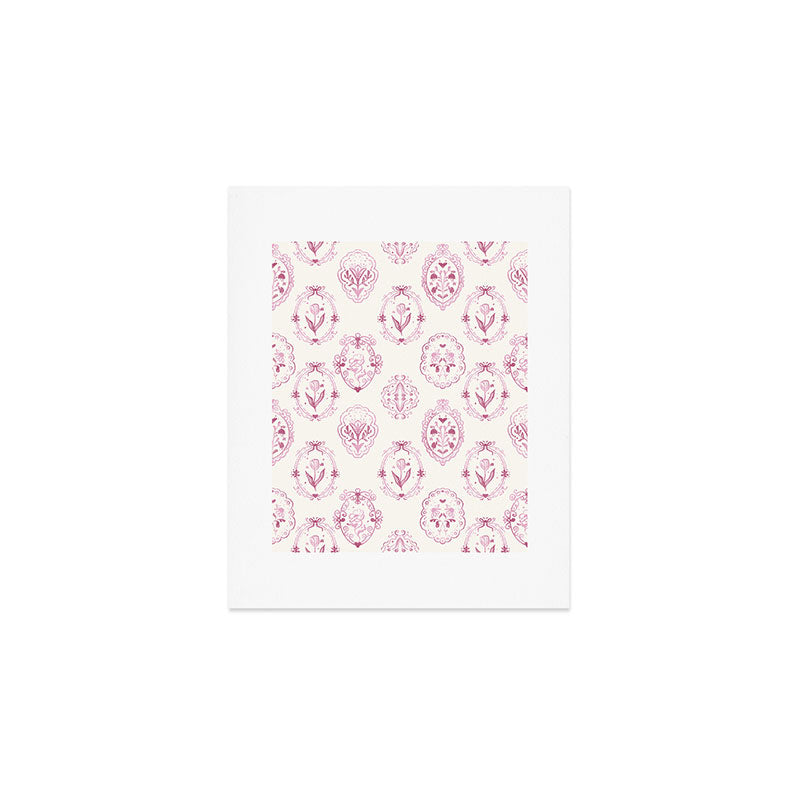 Victorian frame with flowers Art Print Gallery Image 1