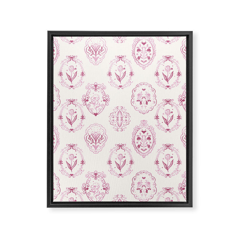 Victorian frame with flowers Framed Canvas Print Gallery Image 8