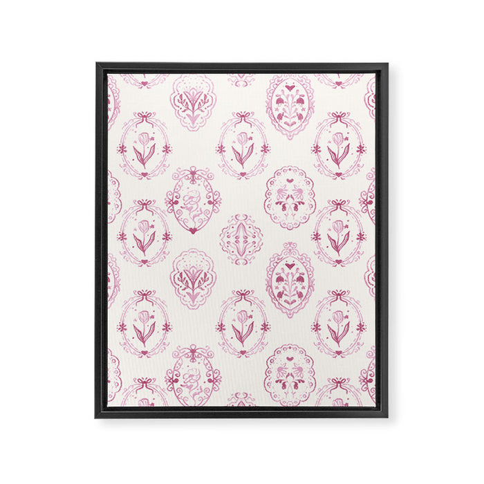 Victorian frame with flowers Framed Canvas Print Gallery Image 1