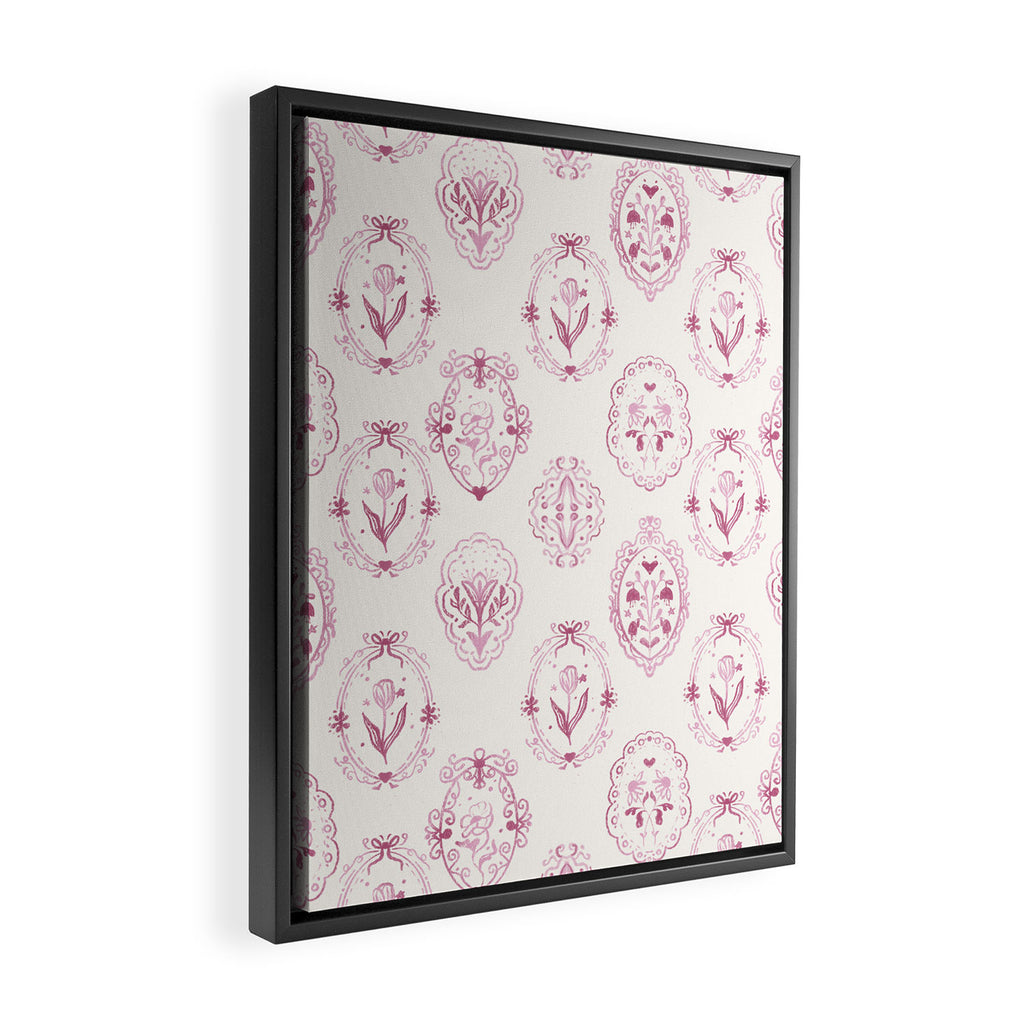 Victorian frame with flowers Framed Canvas Print Gallery Image 2