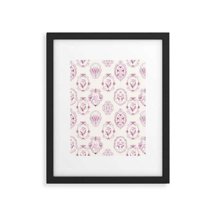 Victorian frame with flowers Framed Art Print Gallery Image 1